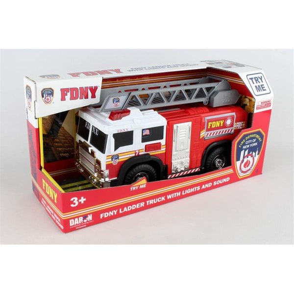 Daron Worldwide Trading 5 x 11.5 in. FDNY Fire Ladder Truck with Lights & Sound DA84457